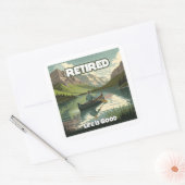 Das Leben ist gut. Quadratischer Aufkleber (Umschlag)