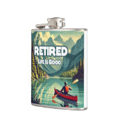 Das Leben ist gut roter Kanu Flachmann (Links)