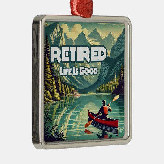 Das Leben ist gut roter Kanu Ornament Aus Metall (Rechts)
