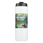 Das Leben ist gut roter Kanu Thermosbecher (Vorderseite)