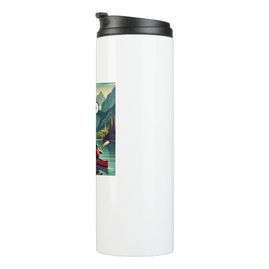 Das Leben ist gut roter Kanu Thermosbecher (Nach rechts gedreht)