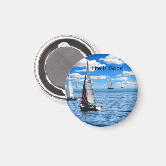 Das Leben ist gut Sailing Magnet (Vorderseite/Rückseite)