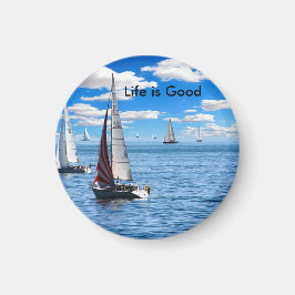 Das Leben ist gut Sailing Magnet
