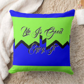 Das Leben ist gut zu genießen Es grün blau wirbelk Kissen (Decke)