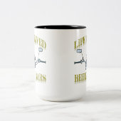 Das Leben ist gute hinter Gittern Zweifarbige Tasse (Mittel)