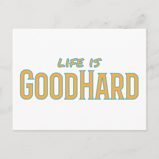 Das Leben ist gutHard Postkarte (Vorderseite)