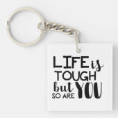 Das Leben ist hart, aber du | Monogramm Personalis Schlüsselanhänger (Vorderseite)