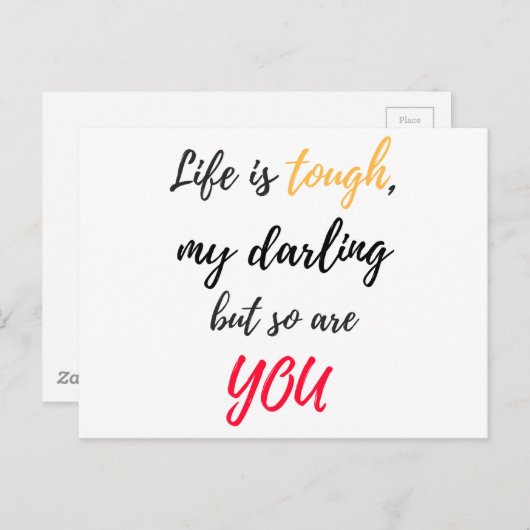 Das Leben ist hart, Darling Postkarte (Vorne/Hinten)
