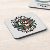 Das Leben ist hart, so bist du es auch Getränkeuntersetzer (Linke Seite)