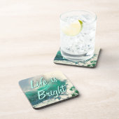 Das Leben ist hell mit den Meereswellen Getränkeuntersetzer (Rechte Seite)