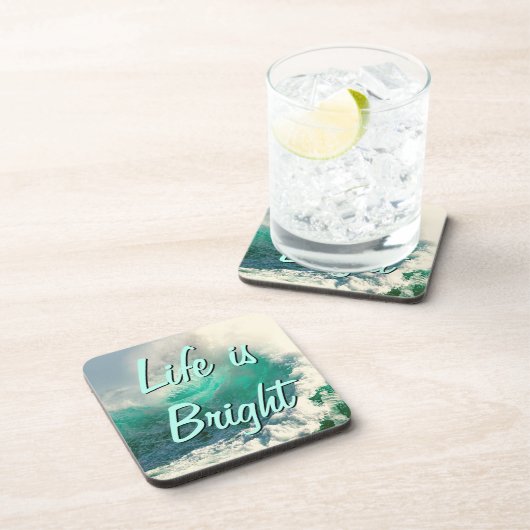 Das Leben ist hell mit den Meereswellen Getränkeuntersetzer (Rechte Seite)