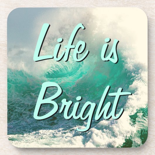 Das Leben ist hell mit den Meereswellen Getränkeuntersetzer (Vorderseite)