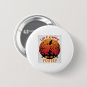 Das Leben ist Hexe, dann fliegst du Halloween-Frie Button (Vorne & Hinten)