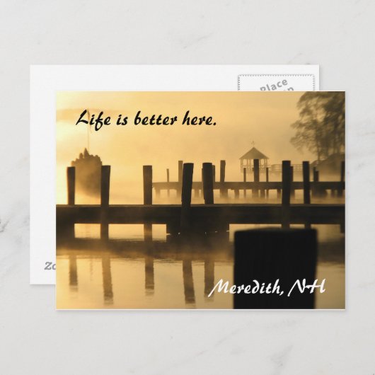 Das Leben ist hier besser. Meredith, NH Postkarte (Vorne/Hinten)