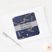 Das Leben ist Hockey Quadratischer Aufkleber (Umschlag)