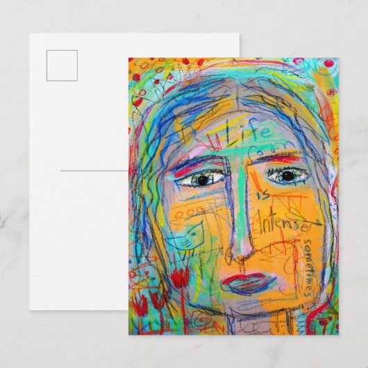 Das Leben ist intensiv Postkarte (Vorne/Hinten)