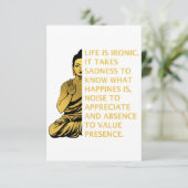 Das Leben ist ironisch, es braucht Traurigkeit, um Dankeskarte (Stehend Vorderseite)