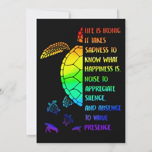 Das Leben ist ironisch, es braucht Traurigkeit zu Save The Date (Vorderseite)