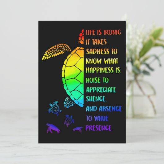 Das Leben ist ironisch, es braucht Traurigkeit zu  Save The Date (Stehend Vorderseite)