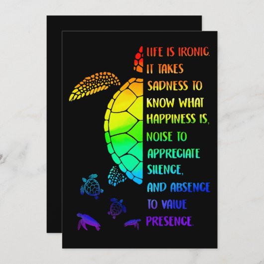 Das Leben ist ironisch, es braucht Traurigkeit zu Save The Date (Vorne/Hinten)