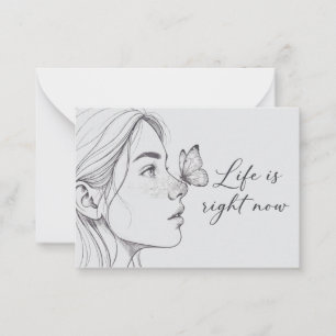 Das Leben ist jetzt, Fine Line Kunstprint mit Somm Mitteilungskarte