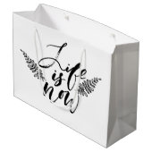 Das Leben ist jetzt Große Geschenktüte (Rückseite Schrägansicht)