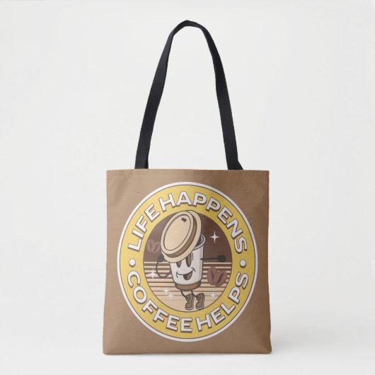 Das Leben ist, Kaffee hilft Tasche (Vorderseite)
