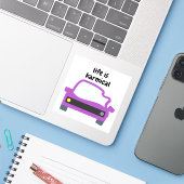 Das Leben ist karmisch Aufkleber (Laptop mit iPhone)