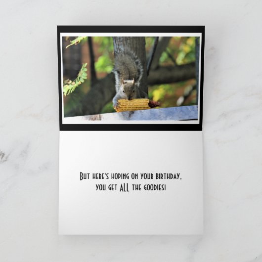 Das Leben ist kein Picknick! Funny Squirrel Birthd Karte (Innenseite)