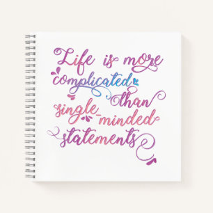Das Leben ist komplizierter Personal Growth Slogan Notizblock