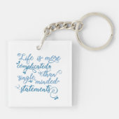 Das Leben ist komplizierter Personal Growth Slogan Schlüsselanhänger (Rückseite)