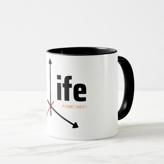 Das Leben ist kurz, also lebe es Tasse (VorderseiteRechts)