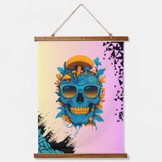 Das Leben ist Kurz, Bleibe merkwürdig Wandteppich Mit Holzrahmen (Vorderseite)