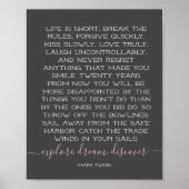 Das Leben ist Kurz Break der Regeln Mark Twain Zit Poster (Vorne)