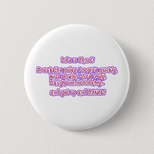 Das Leben ist Kurz Button (Vorderseite)