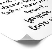 Das Leben ist Kurz inspirierendes Zitat Poster (Ecke)