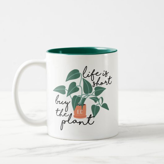 Das Leben ist Kurz, kaufen Sie die Pflanze | NIEDL Zweifarbige Tasse (Links)