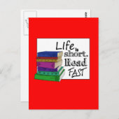 Das Leben ist Kurz. Lesen Sie schnell. Postkarte (Vorne/Hinten)