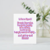 Das Leben ist Kurz Postkarte (Stehend Vorderseite)