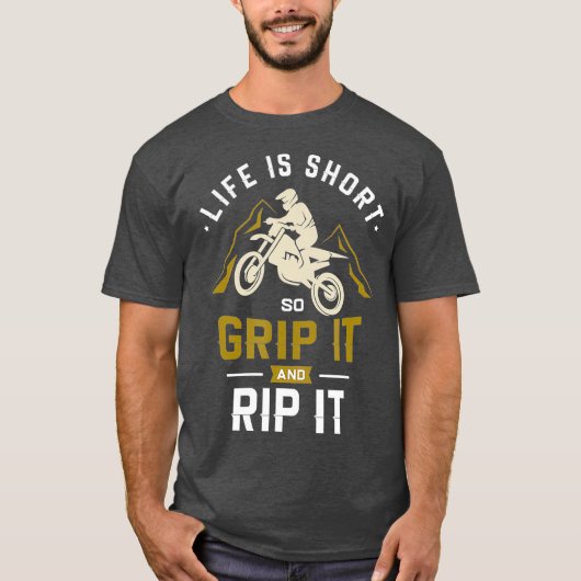 Das Leben ist kurz, so Griff es Motocross Dirt Bik T-Shirt (Vorderseite)