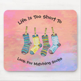Das Leben ist Kurz Socken Redewendungen Zitate ros Mousepad