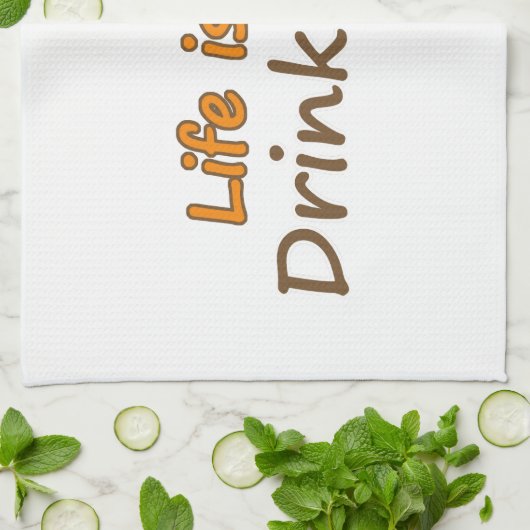 Das Leben ist kurz. Trink Kaffee. Funny Coffee Slo Handtuch (Gefaltet)