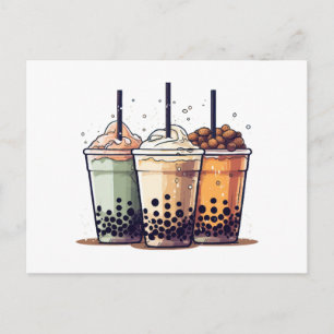 Das Leben ist kurz, trinke den Boba Feiertagspostkarte