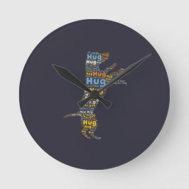 Das Leben ist kurz, umarme deine Hund-Typografie Runde Wanduhr