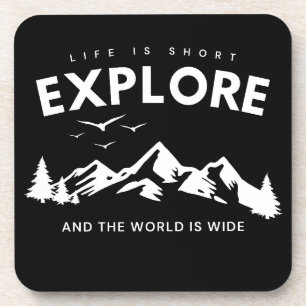 Das Leben ist kurz und die Welt ist weit Zitat erk Getränkeuntersetzer