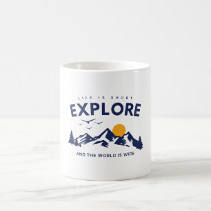 Das Leben ist kurz und die Welt ist weit Zitat erk Kaffeetasse