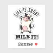 Das Leben ist Kurze Milch Es lustige Kuh Puppe Aufkleber (Blatt)