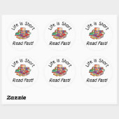 Das Leben ist Kurze Round Stickers, 2 Größen Runder Aufkleber (Blatt)