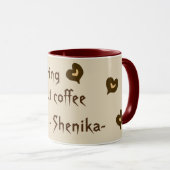 Das Leben ist langweilig ohne Kaffee, braune Tasse (VorderseiteRechts)