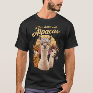 Das Leben ist mit Alpakas besser Lustige Alpaka Ku T-Shirt